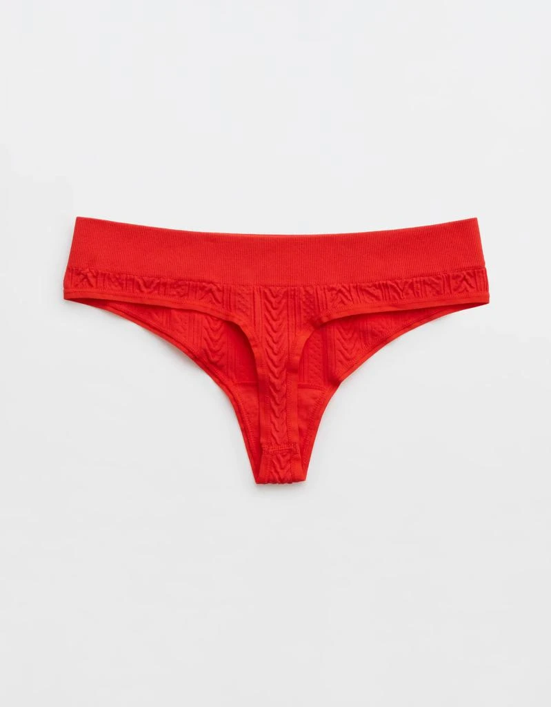 商品Aerie|Aerie Seamless Cable Thong Underwear,价格¥68,第3张图片详细描述
