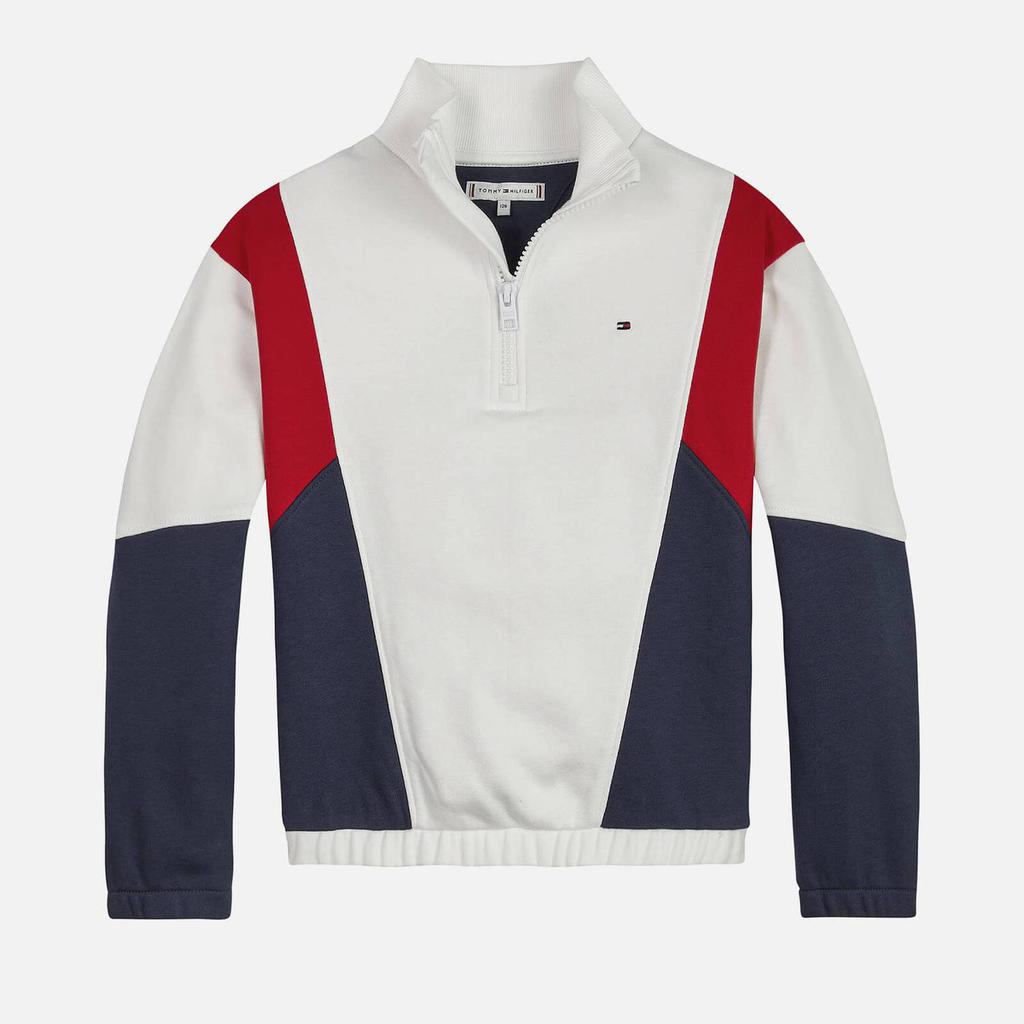 Tommy Hilfiger Kids’ Colour-Block Half Zip Cotton-Blend Jersey Sweatshirt商品第1张图片规格展示