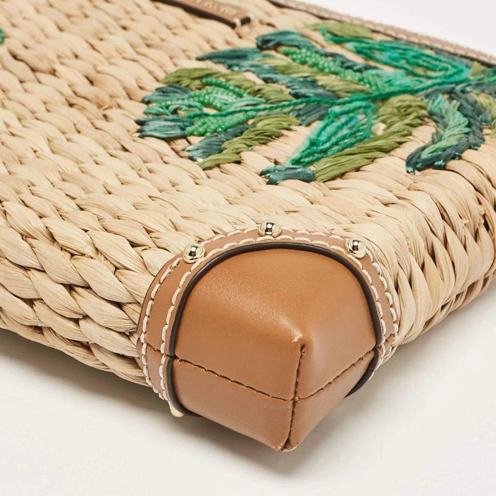 Michael Kors Tan Wicker Malibu Wristlet Zip Pouch 商品