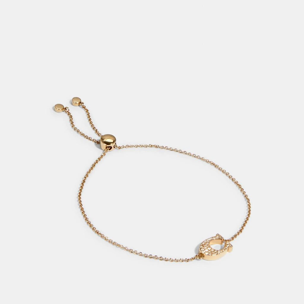 商品Coach|Coach Outlet Pave Signature Slider Bracelet,价格¥202,第2张图片详细描述