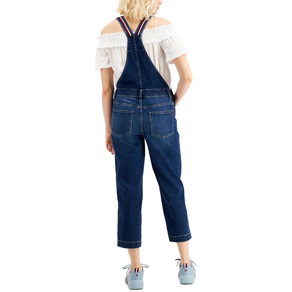 商品Tommy Hilfiger|Tommy Hilfiger Womens Cropped Logo Overall Jeans,价格¥479,第4张图片详细描述
