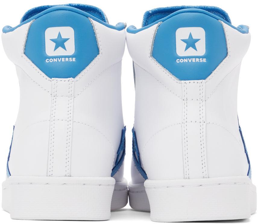 商品Converse|White & Blue 'Pro Leather' High Sneakers,价格¥566,第6张图片详细描述
