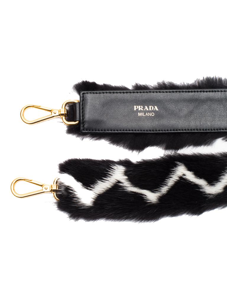 PRADA shoulder mink furry strap black商品第1张图片规格展示