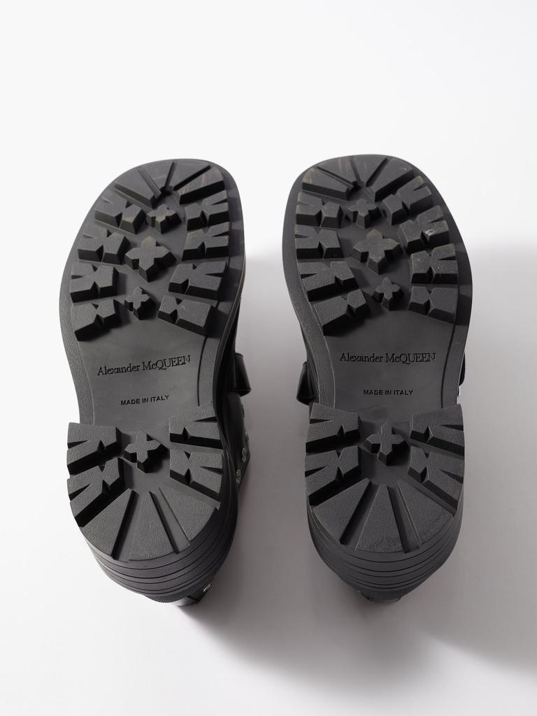 商品Alexander McQueen|Boxcar eyelet-studded leather Derby shoes,价格¥6952,第6张图片详细描述