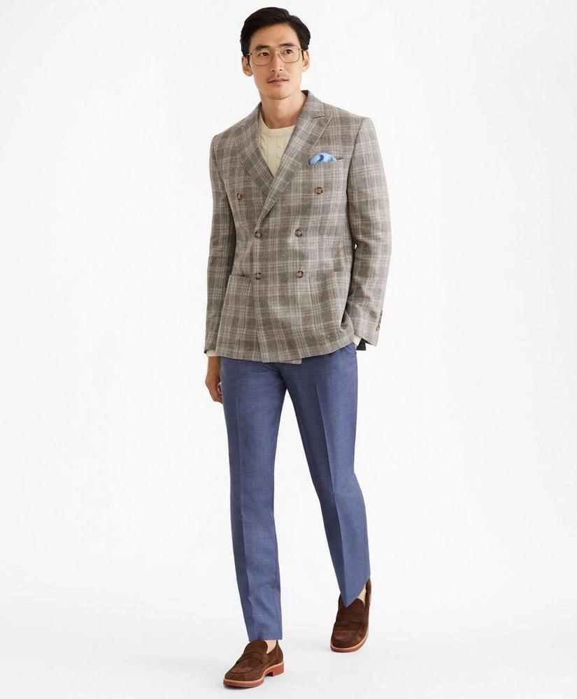 商品Brooks Brothers|Regent Fit Double-Breasted Check Sport Coat,价格¥1629,第3张图片详细描述