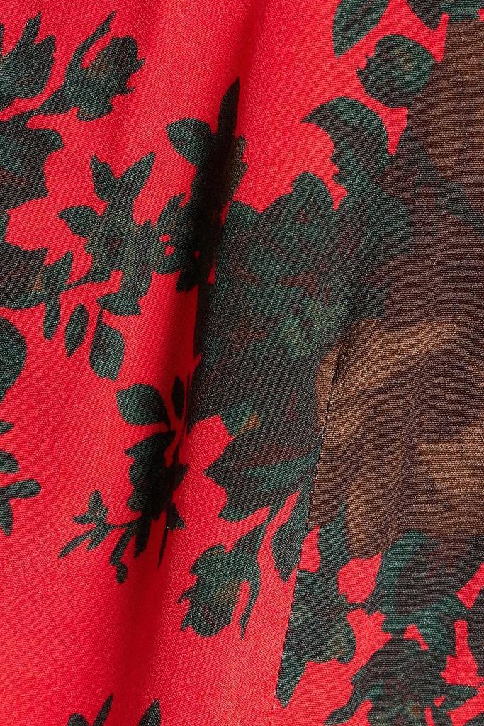 商品Ganni|Floral-print crepe de chine wrap top,价格¥792,第6张图片详细描述