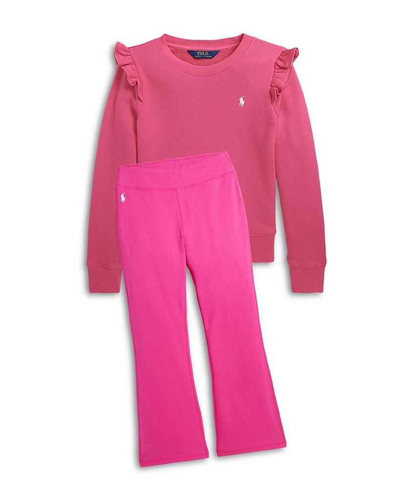 商品Ralph Lauren|Girls' Ruffled Terry Sweatshirt - Little Kid, Big Kid,价格¥252,第3张图片详细描述