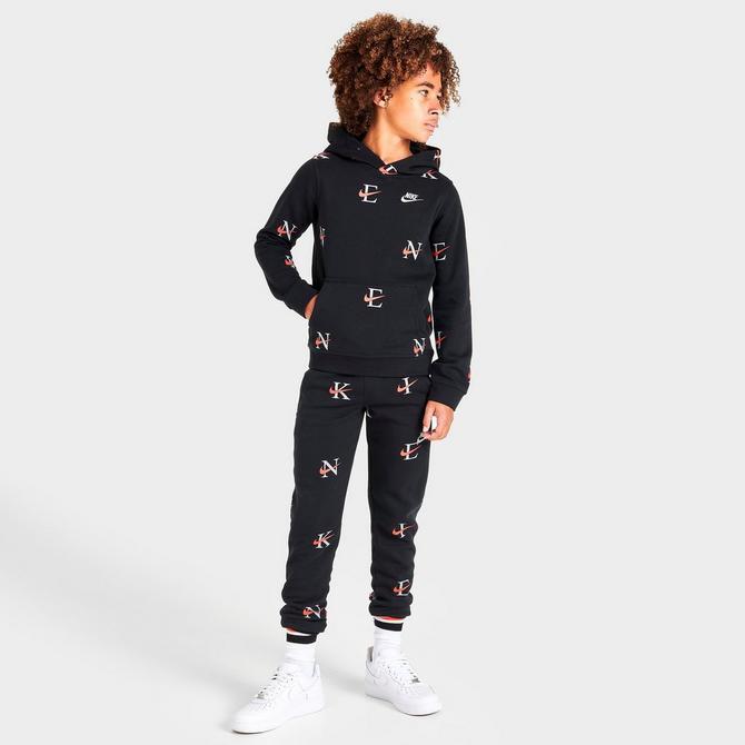 商品NIKE|Boys' Nike Sportswear Club Monogram Allover Print Pullover Hoodie,价格¥376,第4张图片详细描述