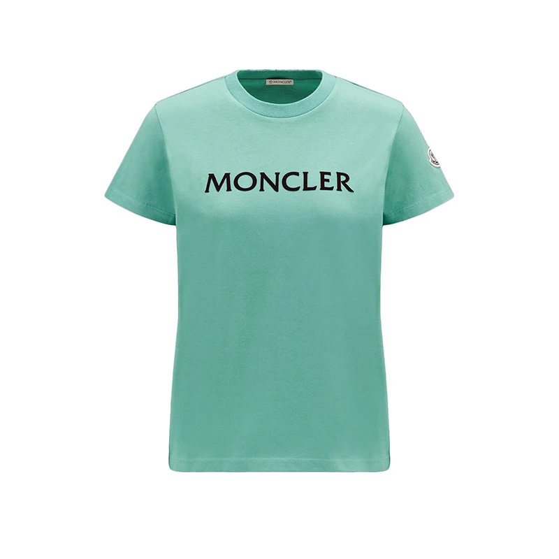 商品Moncler|【预售3-7天】Moncler/蒙克莱 22年秋冬新款 女士草原绿色纯棉徽标短袖T恤H20938C00012829HP81B,价格¥1966,第1张图片