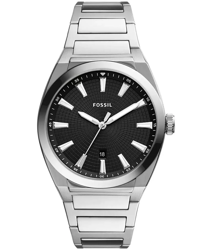 商品Fossil|Men's Everett Silver-Tone Stainless Steel Bracelet Watch 42mm,价格¥1288,第1张图片