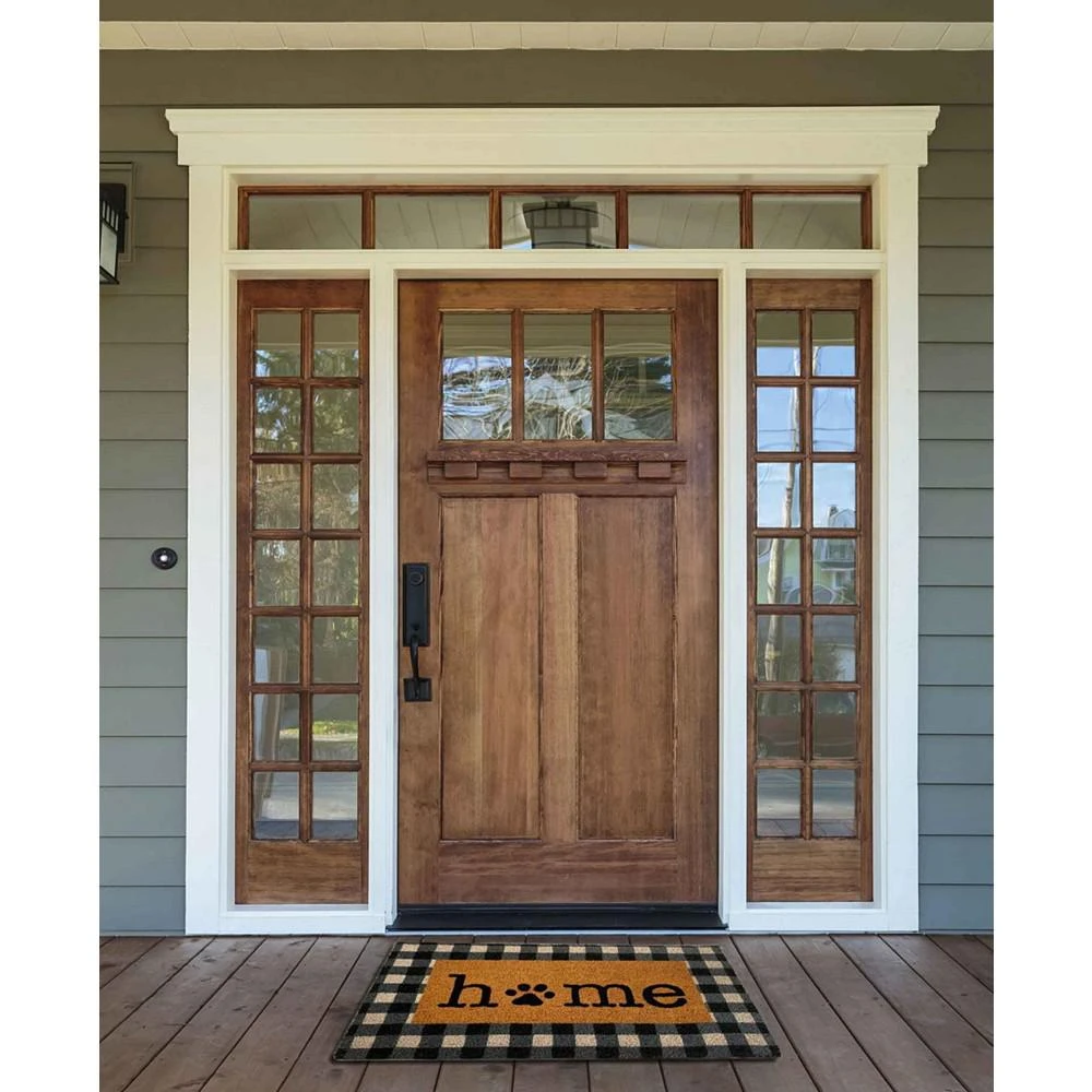商品Elrene|Farmhouse Living Paw Print Home Buffalo Check Coir Pet Doormat 18"x30",价格¥186,第2张图片详细描述