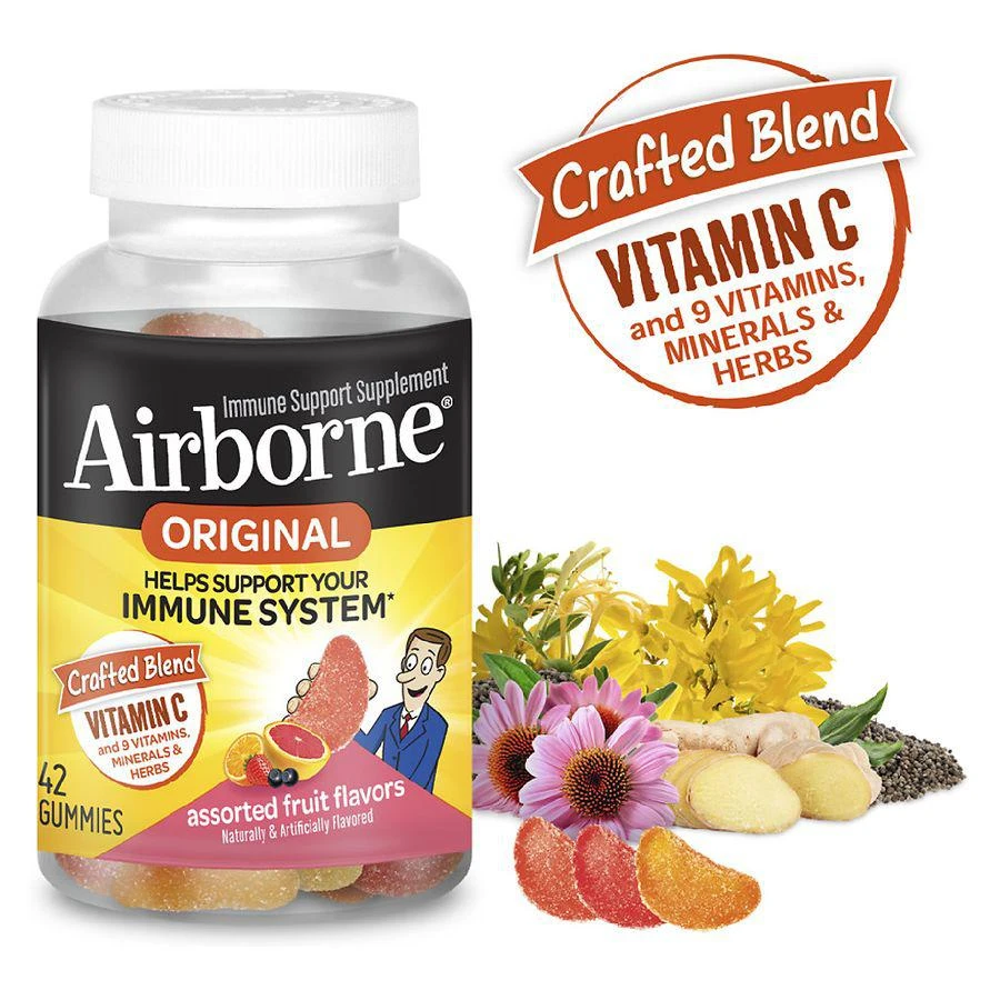 商品Airborne|Gummies with Vitamin C, Minerals & Herbs Immune Support Assorted Fruit,价格¥142,第3张图片详细描述