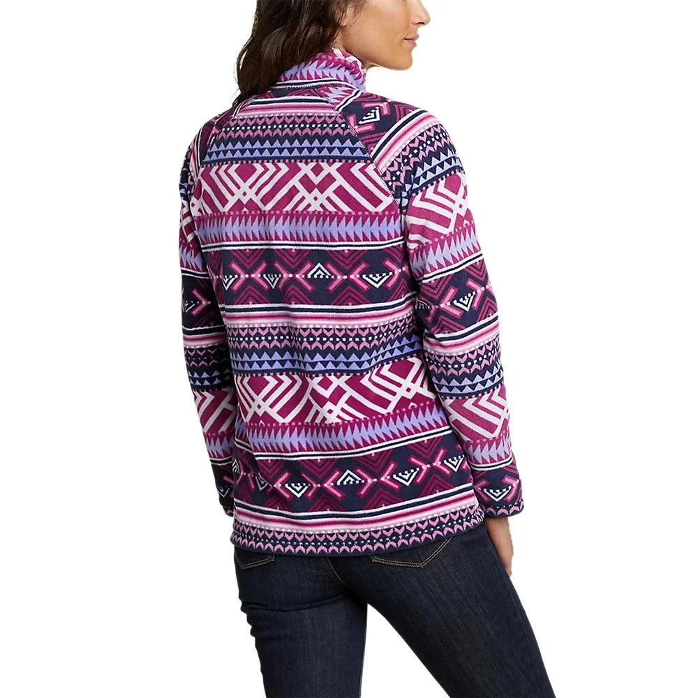 商品Eddie Bauer|Women's Fast Fleece Raglan-Sleeve 1/4-Zip - Print,价格¥239,第2张图片详细描述