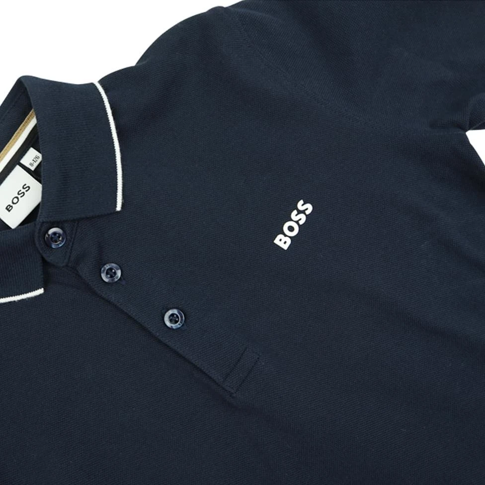 商品Hugo Boss|Tipped Collar Long Sleeve Navy Polo Shirt,价格¥312,第2张图片详细描述