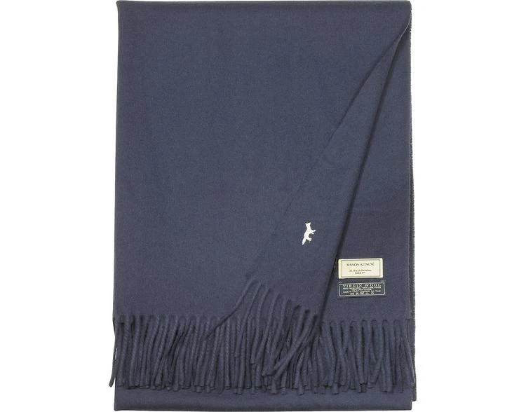 商品Maison Kitsune|Maison Kitsuné Navy Blue Fringed Wool Scarf,价格¥692,第2张图片详细描述