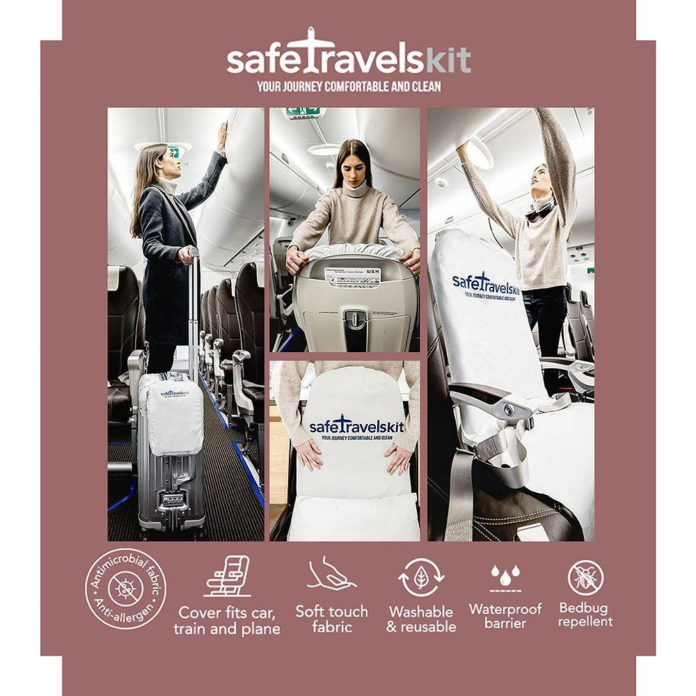 Luxury Travel Airplane Seat Cover & Pillow Case Set 商品