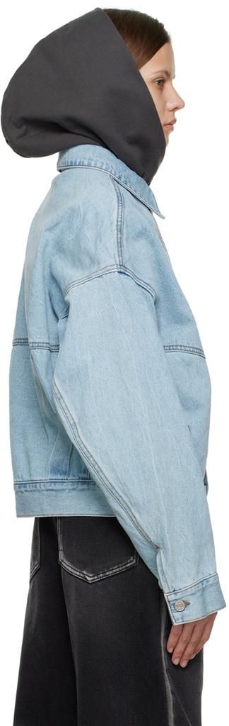 Blue Paneled Denim Jacket商品第3张图片规格展示