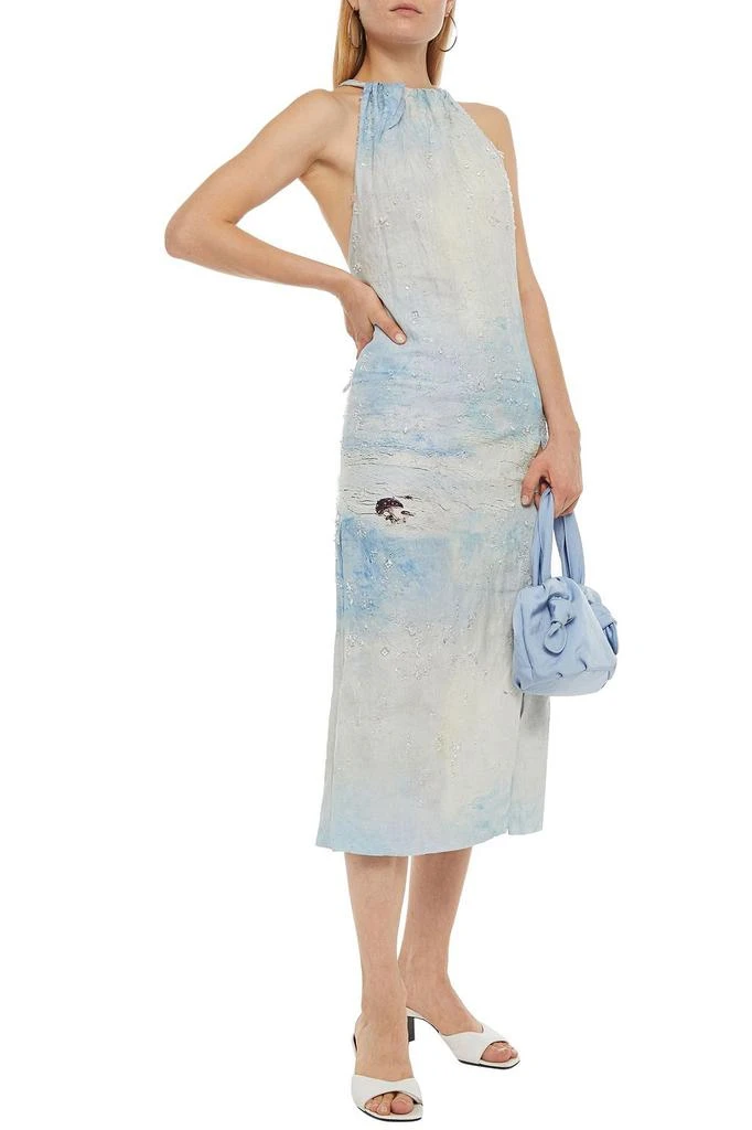 商品Acne Studios|Embellished printed linen midi dress,价格¥3952,第2张图片详细描述