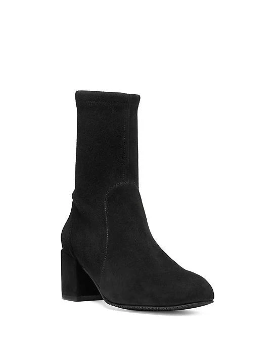 商品Stuart Weitzman|ODETTA CITY 50系列 麂皮短靴 黑色,价格¥1763,第3张图片详细描述