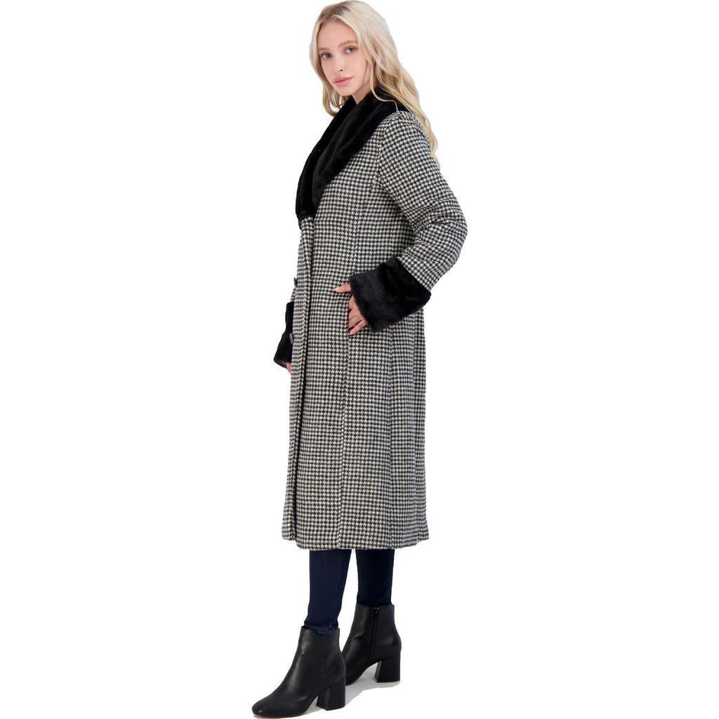 商品Urban Outfitters|Urban Outfitters Women's Printed Double Breasted Wool Coat with Faux Fur Trim,价格¥223,第5张图片详细描述