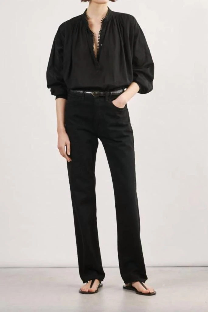 商品Nili Lotan|Women's Smith Jeans In Distressed Black,价格¥2070,第2张图片详细描述