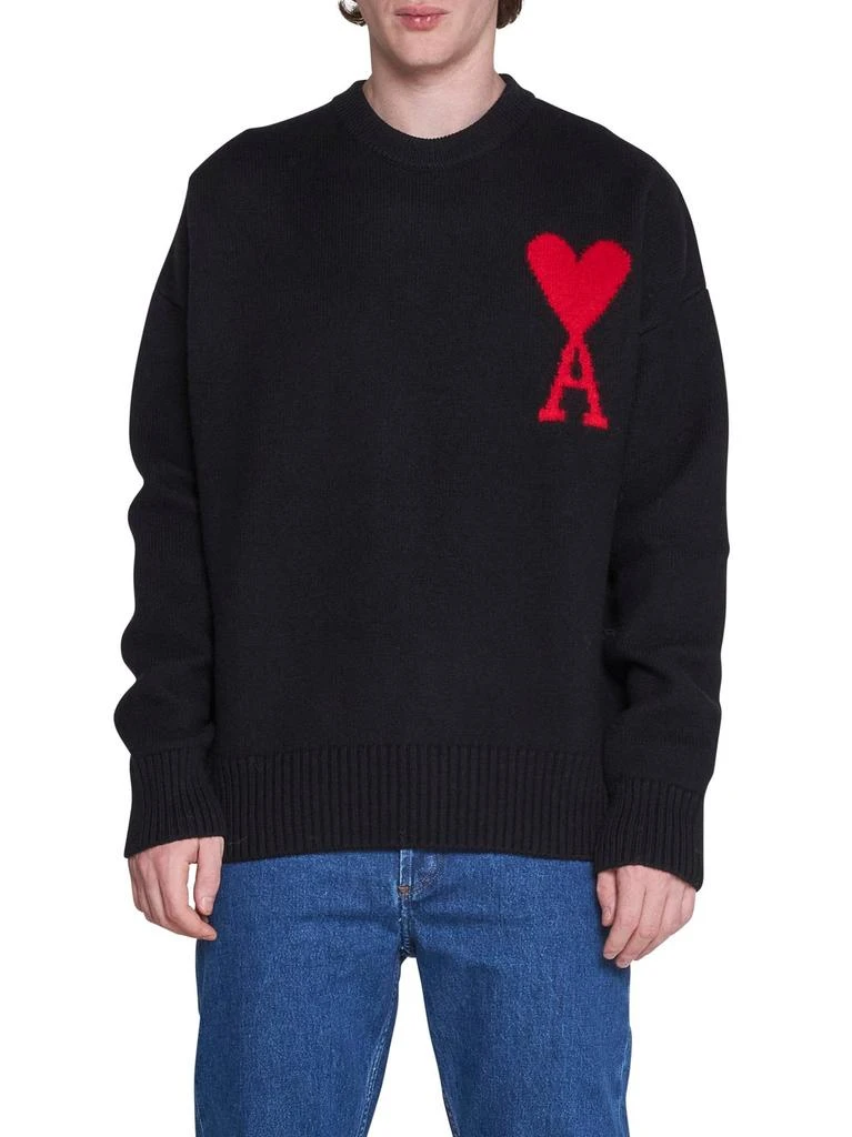 商品AMI|AMI Logo Intarsia Crewneck Knitted Jumper,价格¥2286,第2张图片详细描述