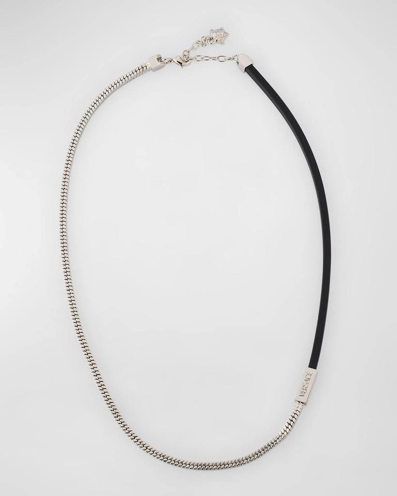 商品Versace|Men's Metal and Leather Chain Necklace,价格¥4553,第1张图片详细描述