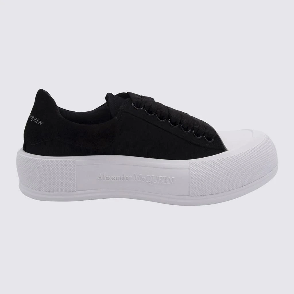 商品Alexander McQueen|ALEXANDER MCQUEEN BLACK CANVAS DECK PLISMOLL SNEAKERS,价格¥2623,第1张图片