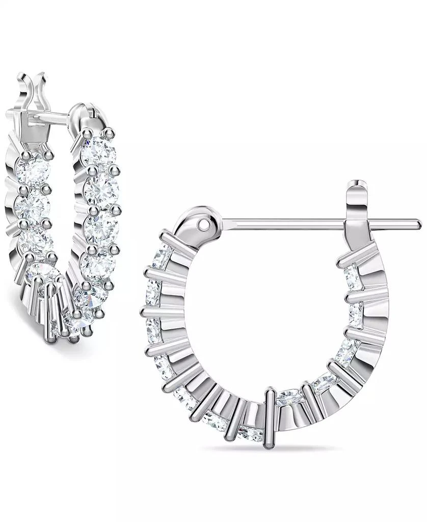 商品Swarovski|Silver-Tone Extra-Small Crystal Hoop Earrings, 0.50",价格¥734,第3张图片详细描述