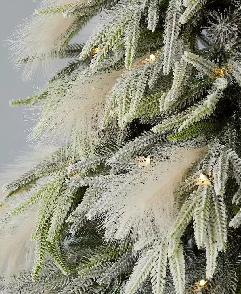 商品Seasonal|Pine and Pampas 7.5' Pre-Lit Flocked PE Mixed PVC Tree, 5580 Tips, 80 Pieces Pampas, 550 Warm LED, EZ-Connect, Remote, Storage Bag,价格¥17896,第4张图片详细描述