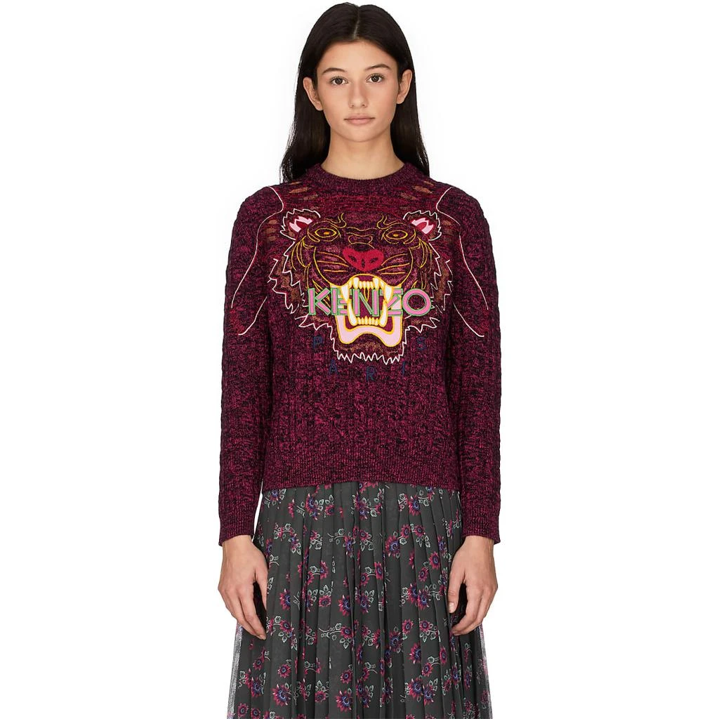 商品Kenzo|'Claw Tiger' Knit Pullover - Begonia,价格¥2162,第1张图片