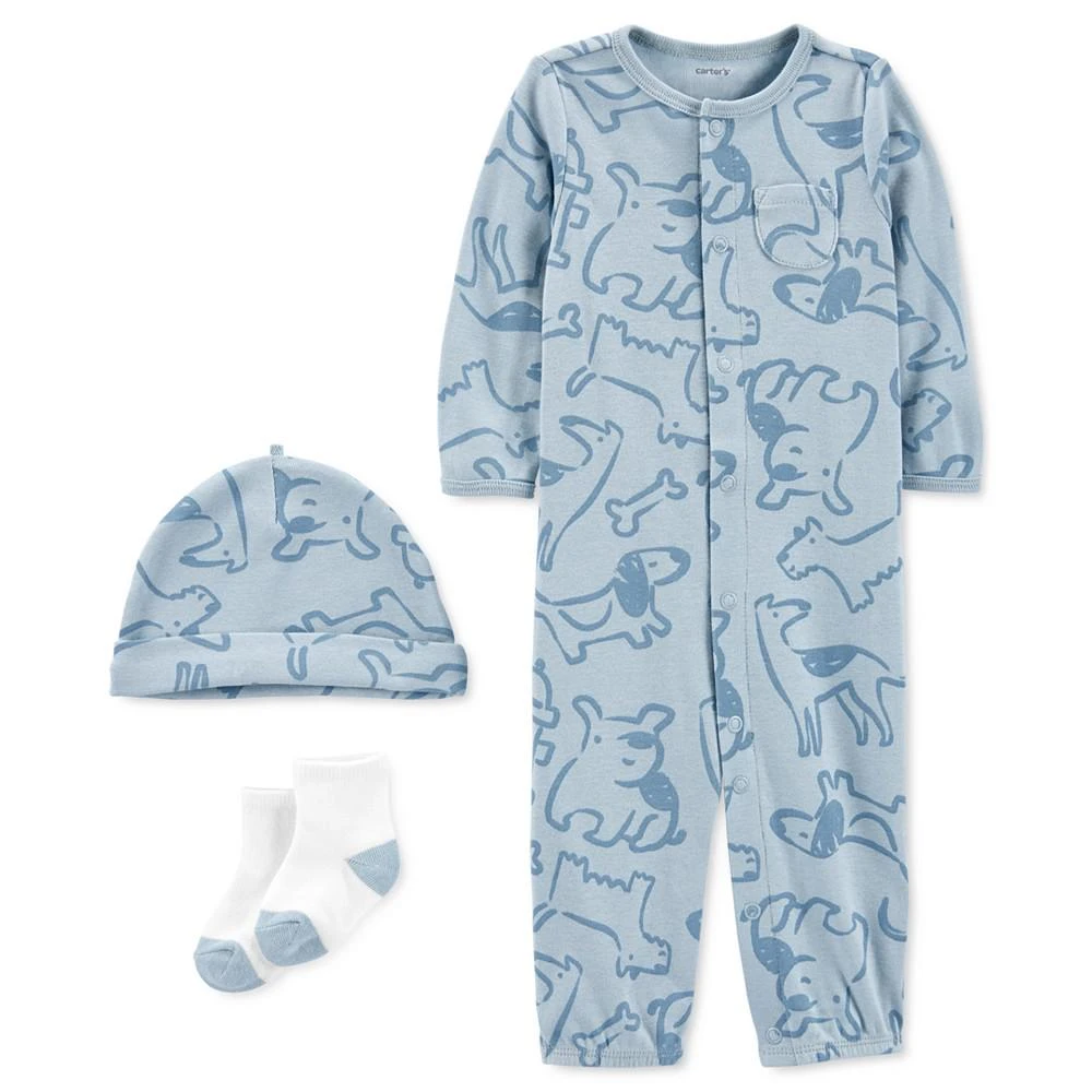 商品Carter's|Baby Boys Take Home Converter Gown Set with Hat and Socks, 3 Piece Set,价格¥115,第1张图片