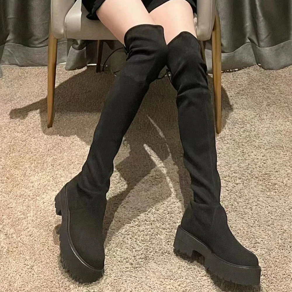 STUART WEITZMAN 黑色女士过膝长靴 LOWLAND-ULTRAL-SUEDE-BLACK 商品