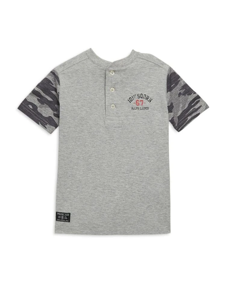 商品Ralph Lauren|Boy's Camo-Print Sleeve Cotton Henley,价格¥71,第1张图片