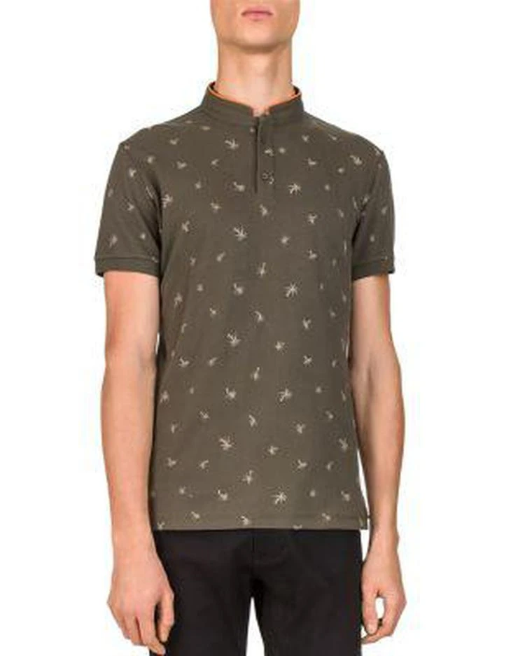 商品The Kooples|Piqué Palm Tree Print Slim Fit Polo,价格¥559,第1张图片