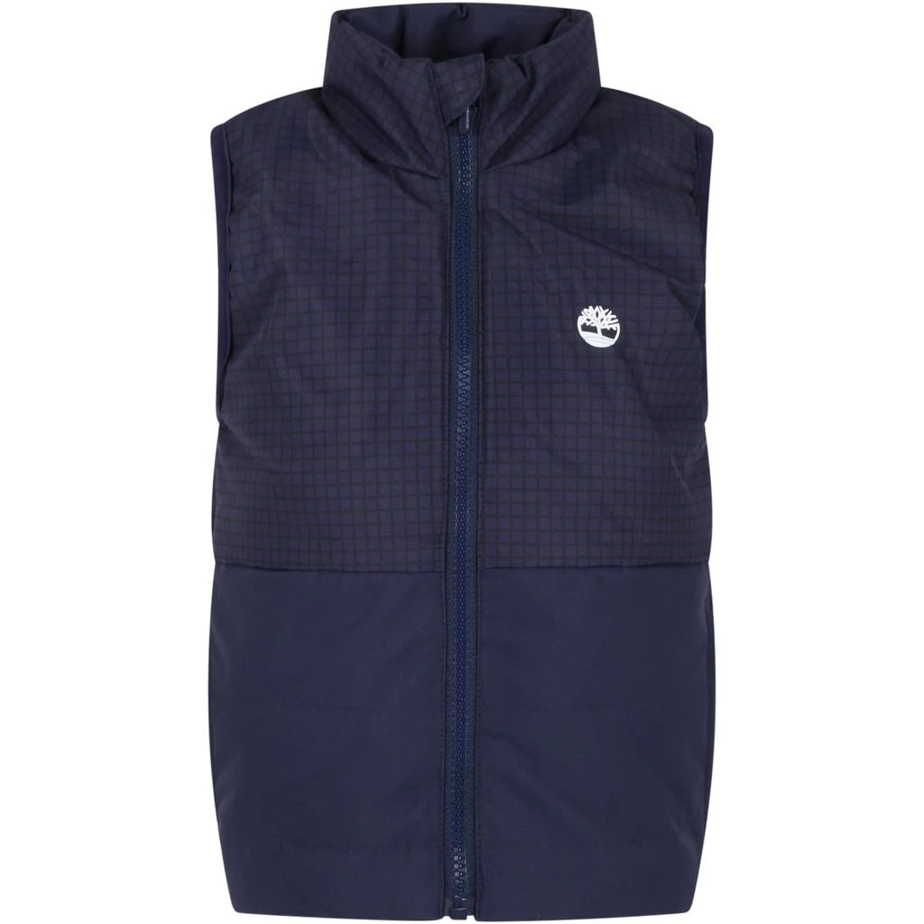 商品Timberland|Blue Gilet For Boy With White Logo,价格¥836,第1张图片