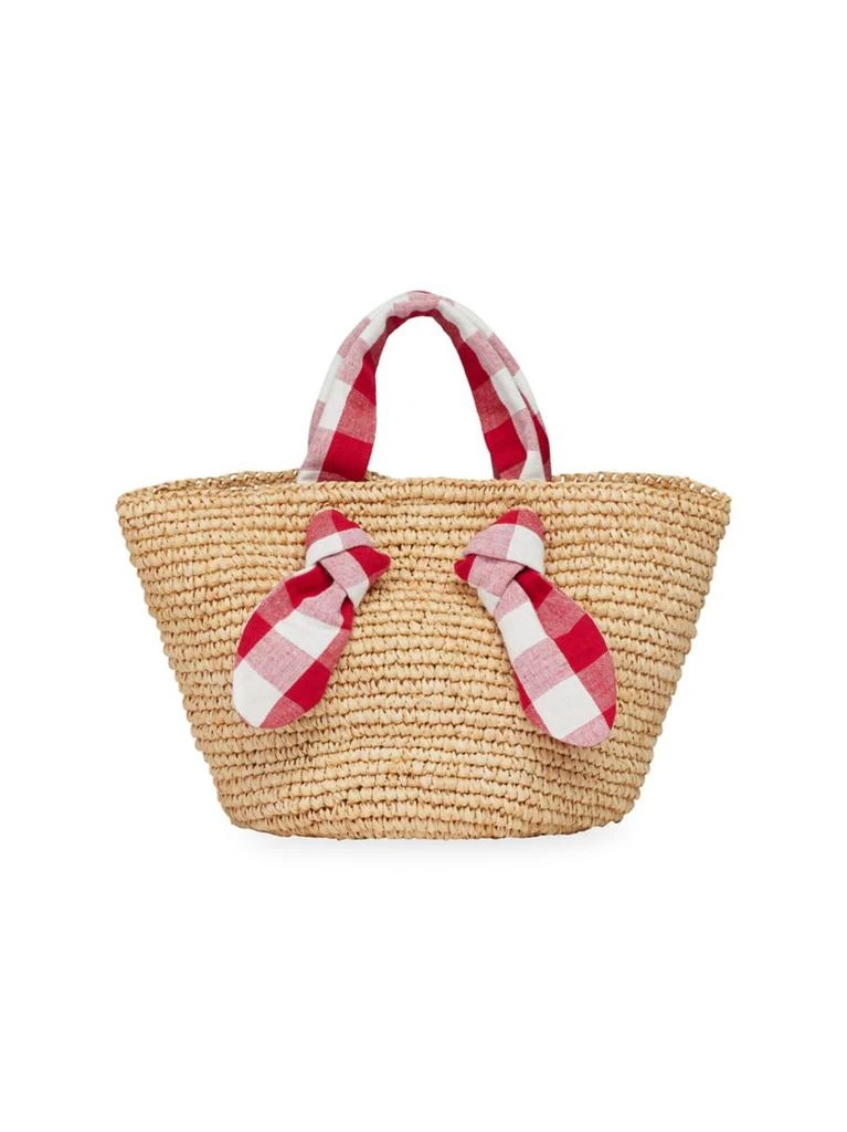 商品Loeffler Randall|Loeffler Randall - Hazel Gingham Strap Straw Tote,价格¥439,第1张图片