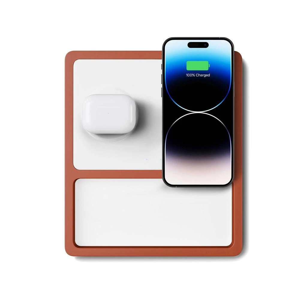 DUO TRAY White - 2-in-1 MagSafe Oak Wireless Charger with USB-C and A Ports Support 商品