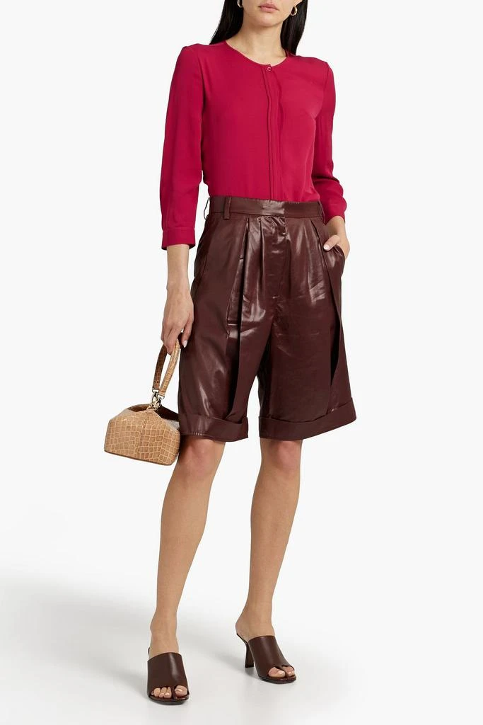 商品Loro Piana|Pleated silk-blend crepe blouse,价格¥3898,第4张图片详细描述