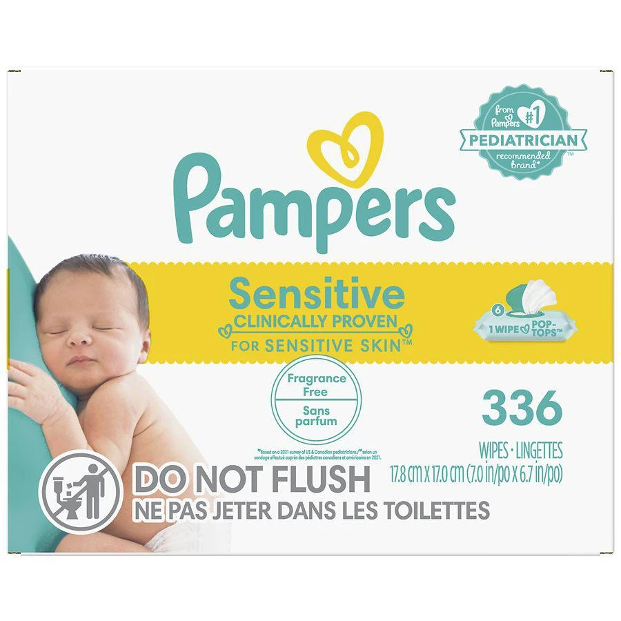 商品Pampers|Baby Wipes, Clinically Proven, Water Based, Hypoallergenic No scent,价格¥133,第1张图片