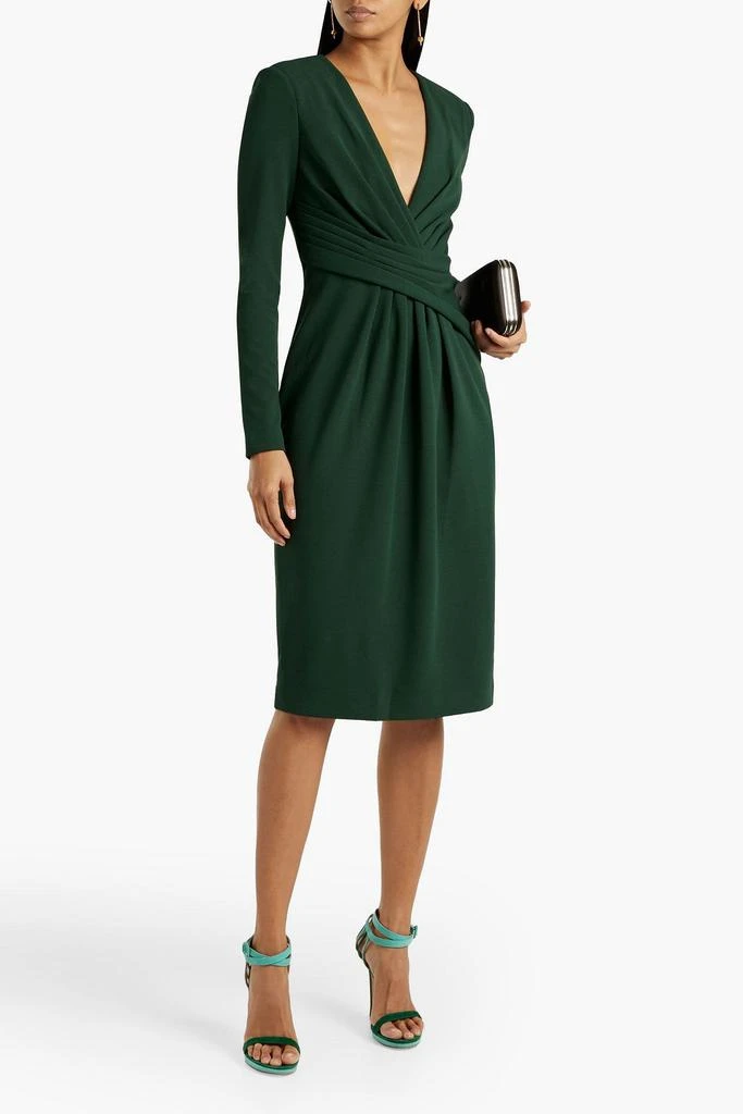 商品Badgley Mischka|Wrap-effect gathered jersey dress,价格¥1823,第2张图片详细描述