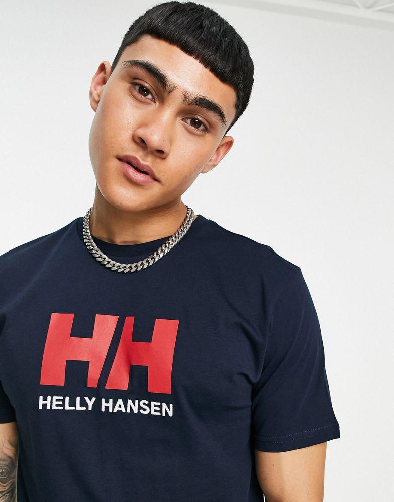 Helly Hansen Logo t-shirt in navy商品第3张图片规格展示