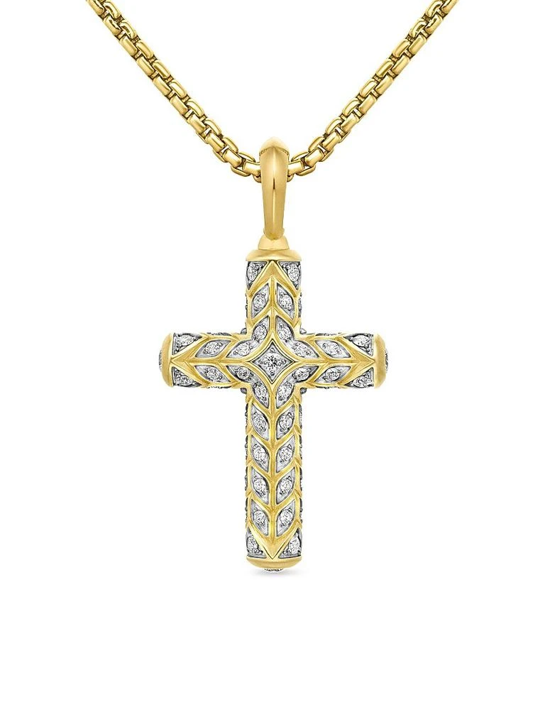 商品David Yurman|Chevron Cross Pendant in 18K Yellow Gold,价格¥62873,第1张图片