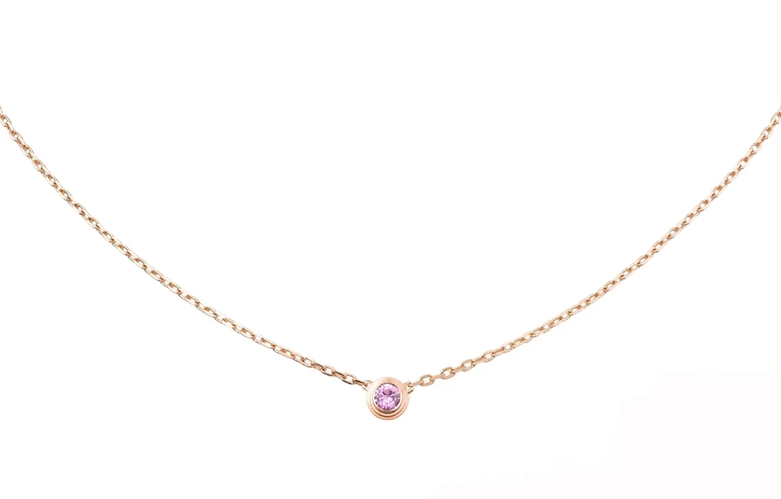 商品[国内直发] Cartier|卡地亚 Saphirs Légers系列 18K玫瑰金宝石项链 女款 玫瑰金色,价格¥9052,第5张图片详细描述