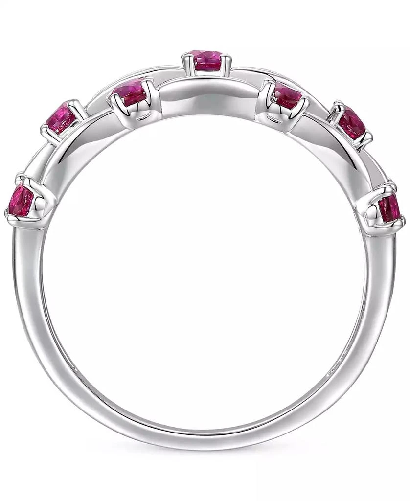 商品Macy's|Lab-Grown Sapphire (7/8 ct. t.w.) & Lab-Grown White Sapphire (5/8 ct. t.w.) Multirow Ring in Sterling Silver (Also in Lab-Grown Emerald & Lab-Grown Ruby),价格¥2069,第3张图片详细描述