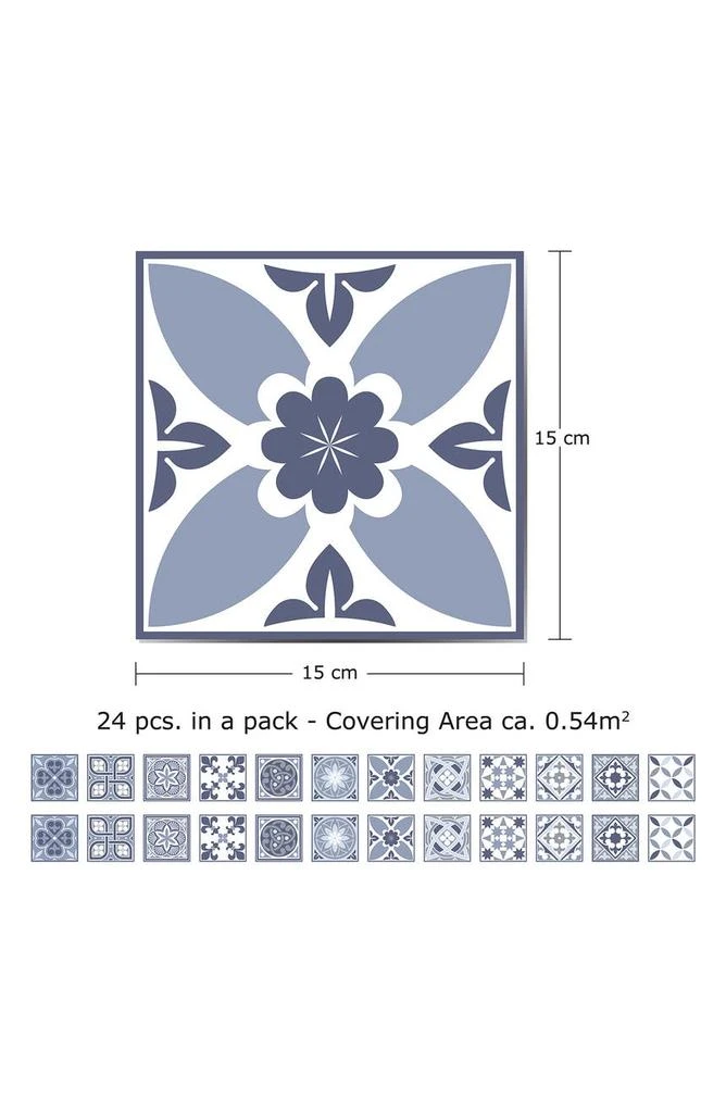 Lisbon Blue 120-Piece Tile Sticker Set 商品