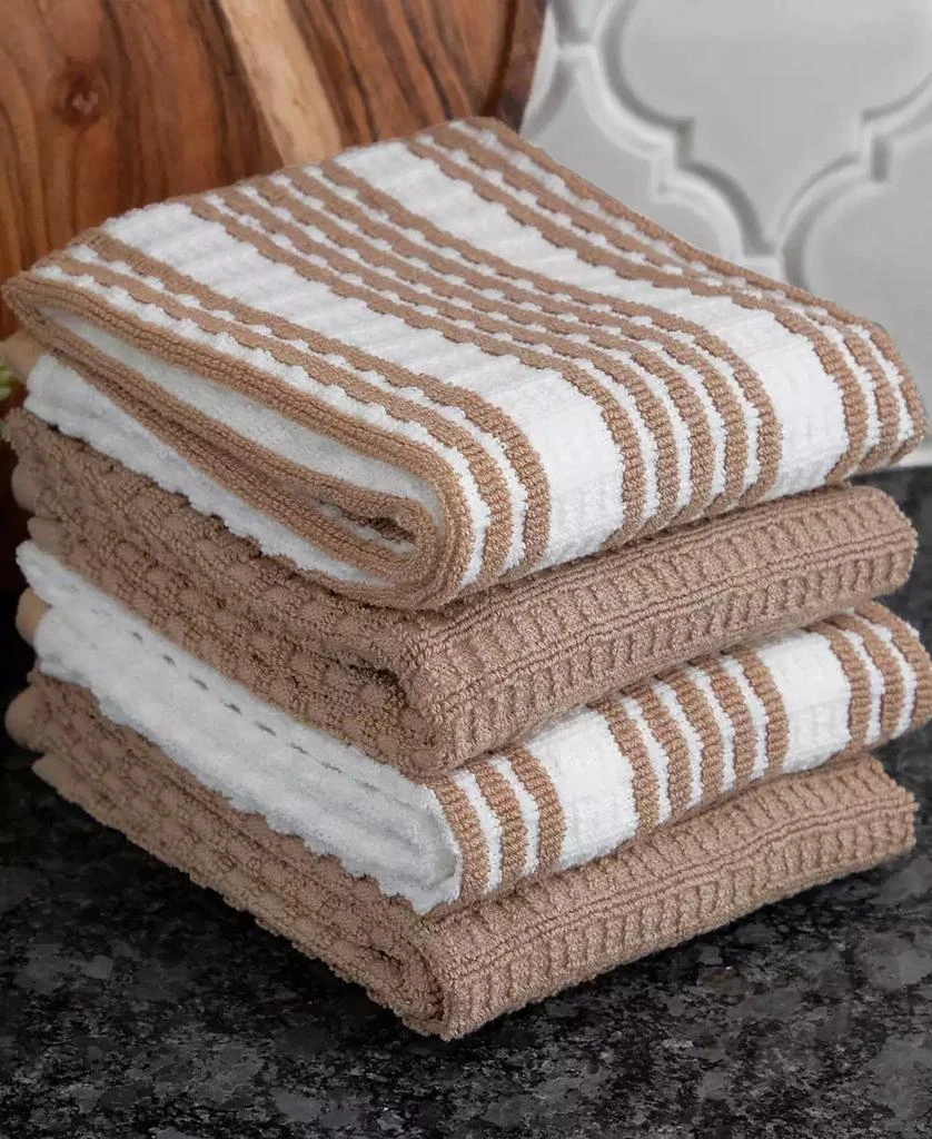 商品T-Fal|Solid and Stripe Waffle Kitchen Towel, Set of 4,价格¥237,第2张图片详细描述