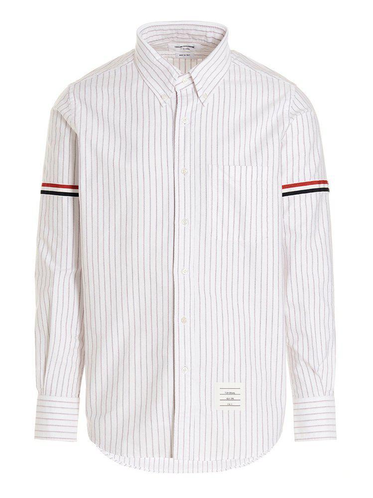 商品Thom Browne|Thom Browne Striped Long-Sleeved Shirt,价格¥3223-¥3808,第1张图片