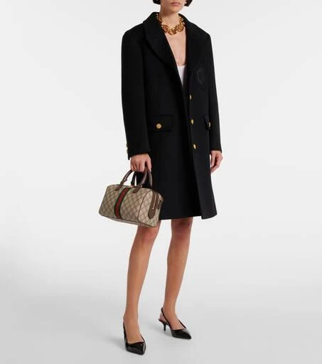 商品Gucci|Double G embroidered wool coat,价格¥27716,第2张图片详细描述