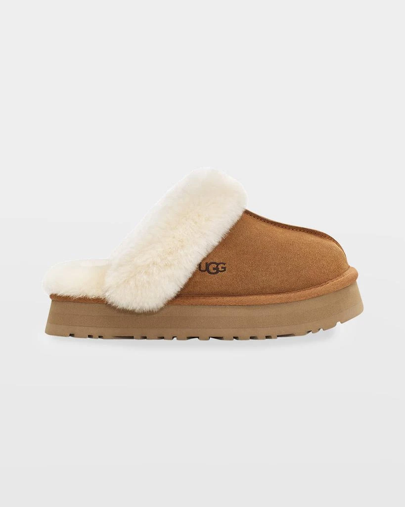 商品UGG|Disquette Suede & Shearling Platform Slippers,价格¥861,第1张图片